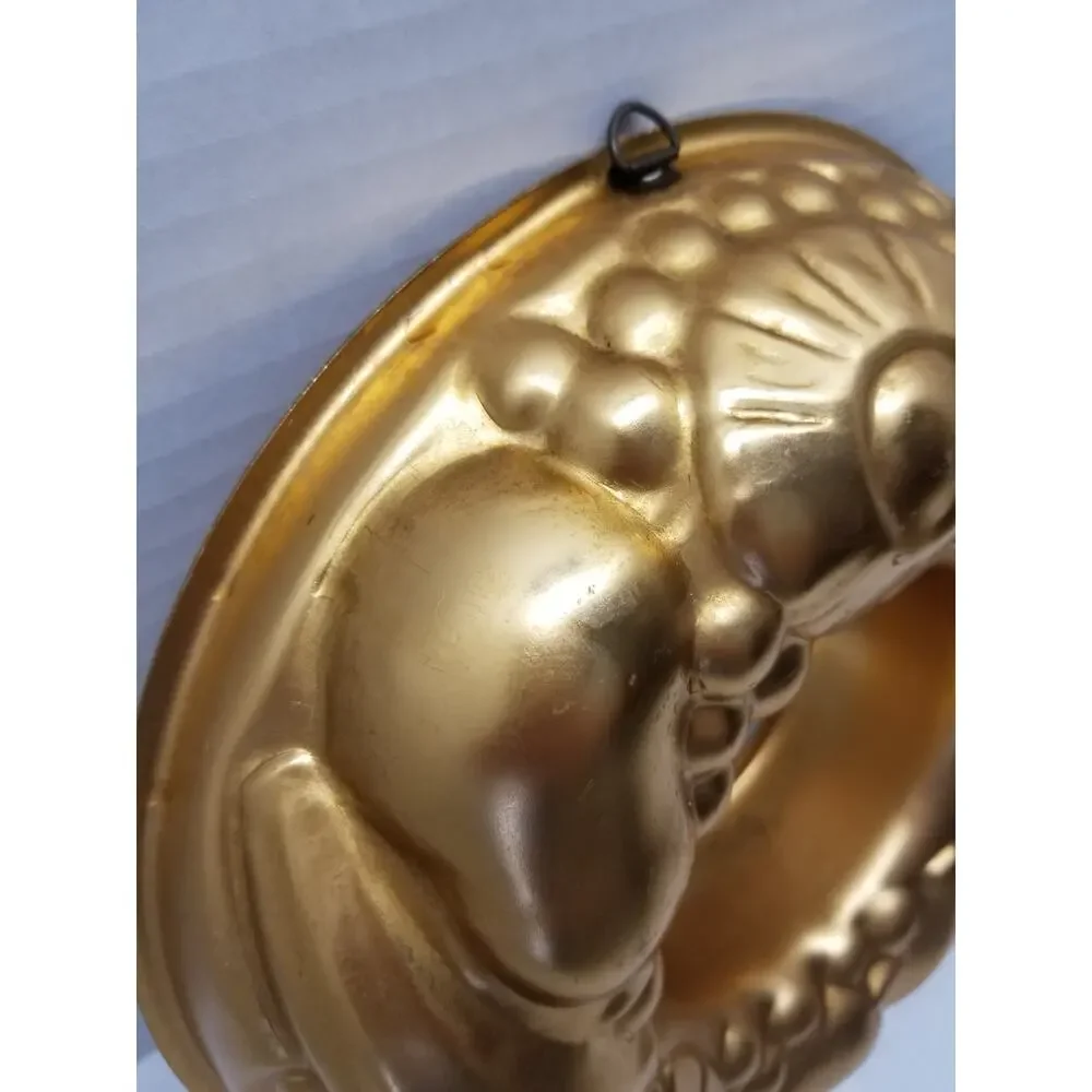 Copper Fruit Pattern Round Jello Mold